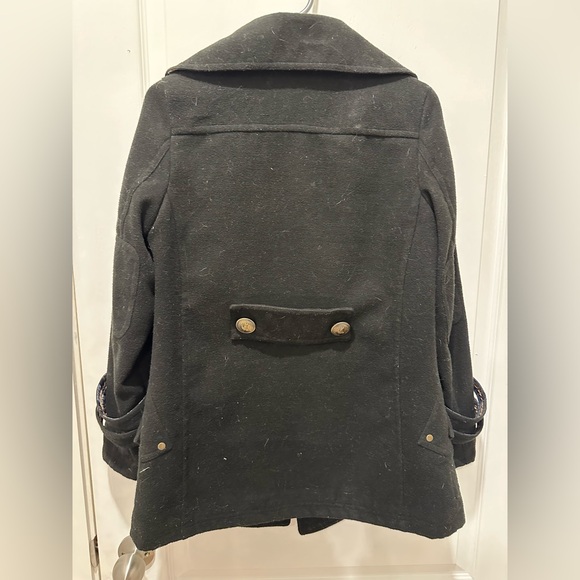 Burberry Blue Label Black Double-Breasted Pea Coat - Picture 4 of 15